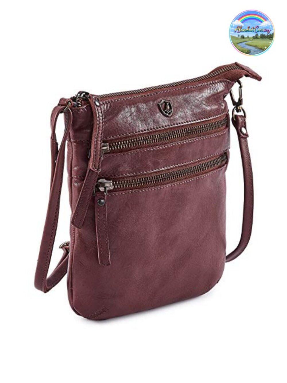 Genuine Leather Crossbody Bag Small Travel Purse Sling Shoulder Adjustable Strap